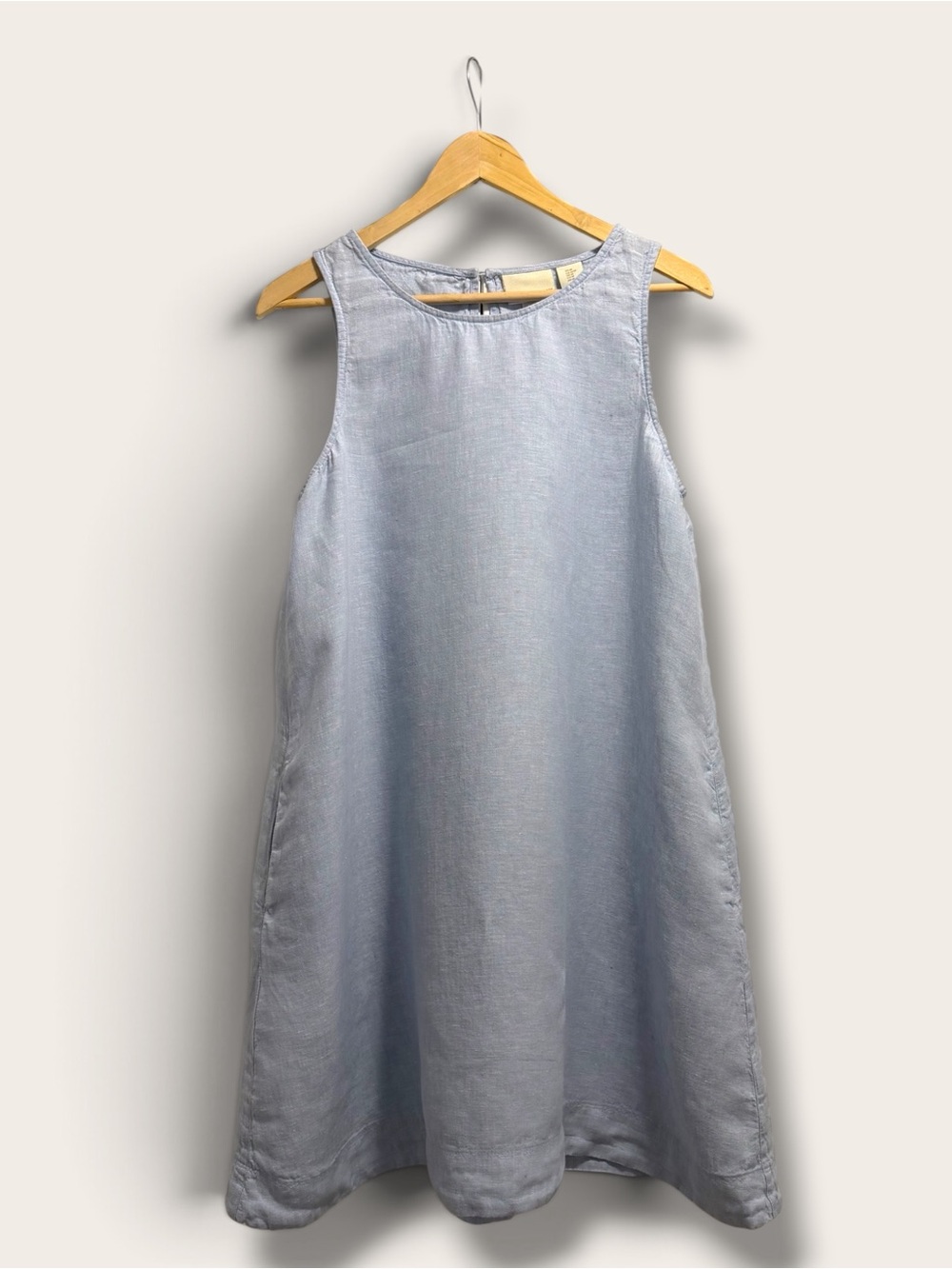 Cynthia Rowley Light Blue Linen Sleeveless Shift Mini Dress
